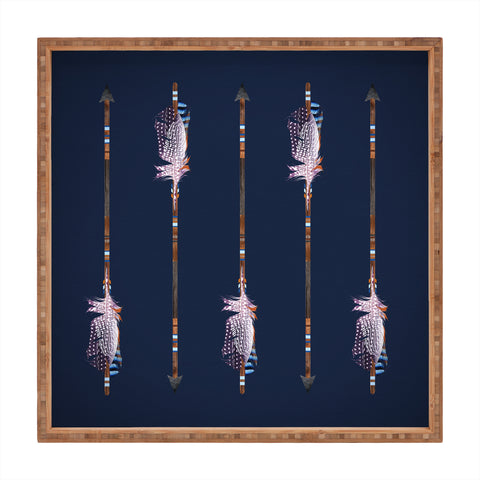Iveta Abolina Native Blue Arrows Square Tray
