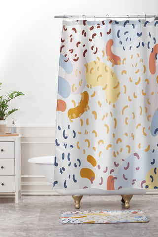 Iveta Abolina Noodles in the Space Shower Curtain And Mat