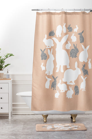 Iveta Abolina Nordic Bunny Shower Curtain And Mat