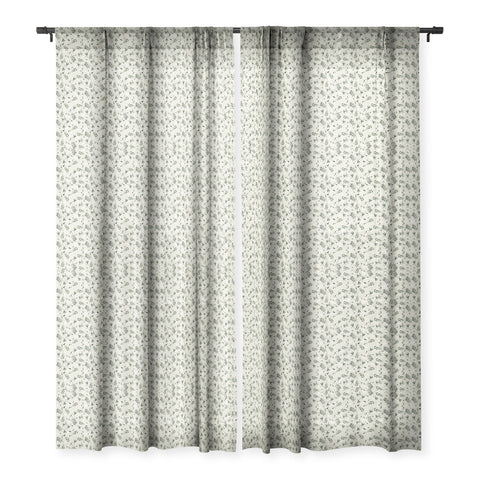 Iveta Abolina Nordic Olive Green Sheer Window Curtain