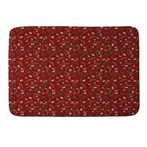 Iveta Abolina Nordic Olive Red Memory Foam Bath Mat