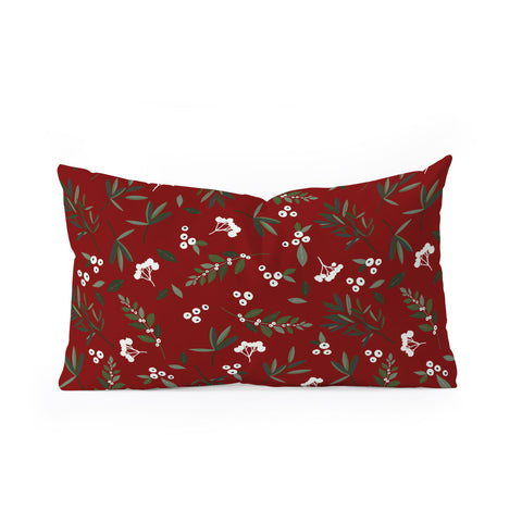 Iveta Abolina Nordic Olive Red Oblong Throw Pillow