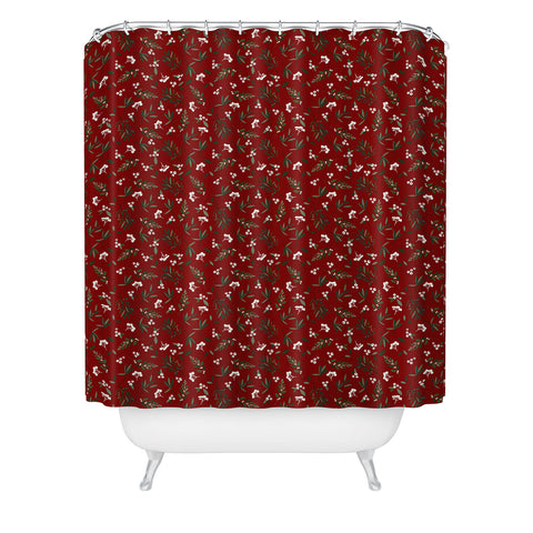 Iveta Abolina Nordic Olive Red Shower Curtain