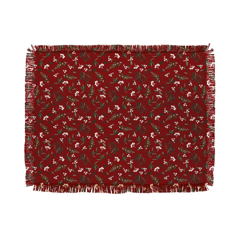 Iveta Abolina Nordic Olive Red Throw Blanket