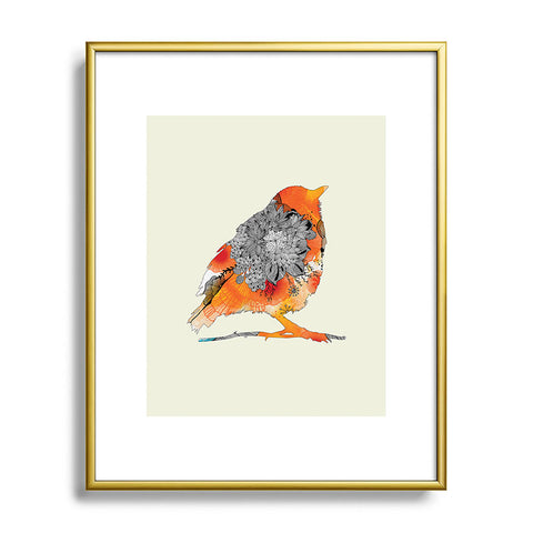 Iveta Abolina Orange Bird Metal Framed Art Print