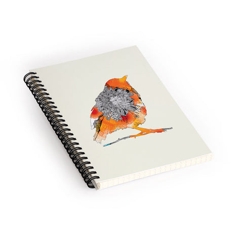 Iveta Abolina Orange Bird Spiral Notebook