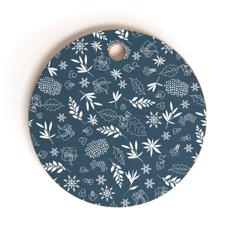 Iveta Abolina Oslo Winter Blue Cutting Board Round