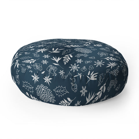 Iveta Abolina Oslo Winter Blue Floor Pillow Round