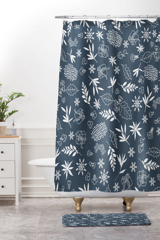 Iveta Abolina Oslo Winter Blue Shower Curtain And Mat
