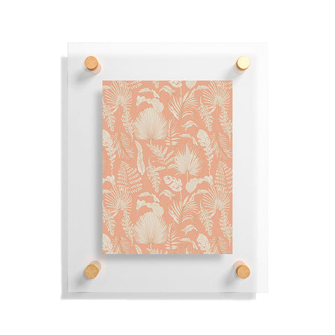 Iveta Abolina Palm Leaves Beige Coral Floating Acrylic Print