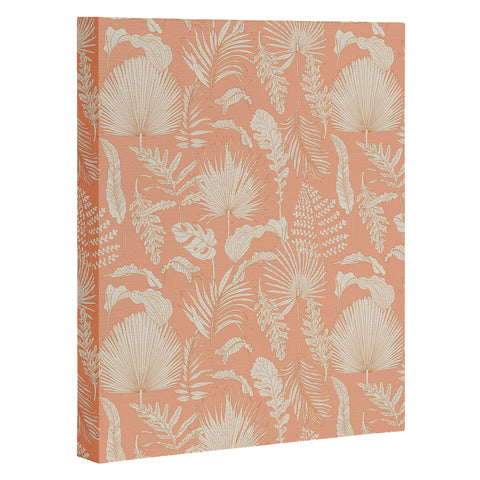 Iveta Abolina Palm Leaves Beige Coral Art Canvas