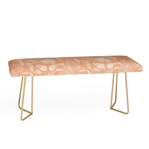 Iveta Abolina Palm Leaves Beige Coral Bench