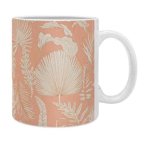 Iveta Abolina Palm Leaves Beige Coral Coffee Mug