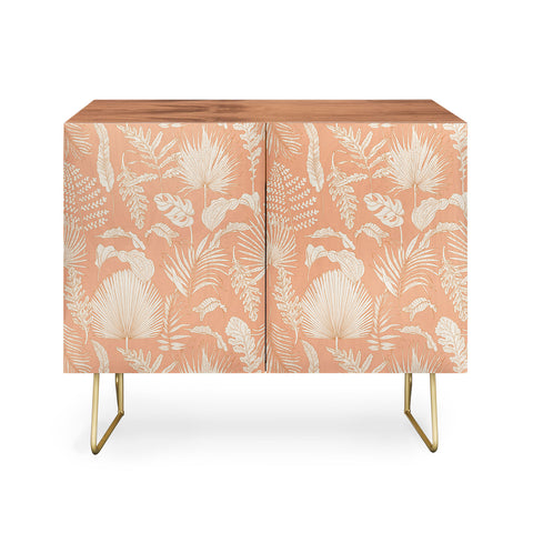 Iveta Abolina Palm Leaves Beige Coral Credenza