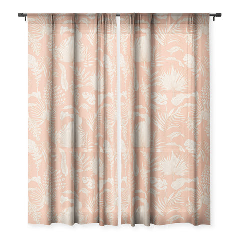 Iveta Abolina Palm Leaves Beige Coral Sheer Non Repeat