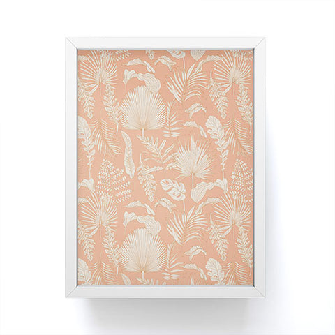 Iveta Abolina Palm Leaves Beige Coral Framed Mini Art Print