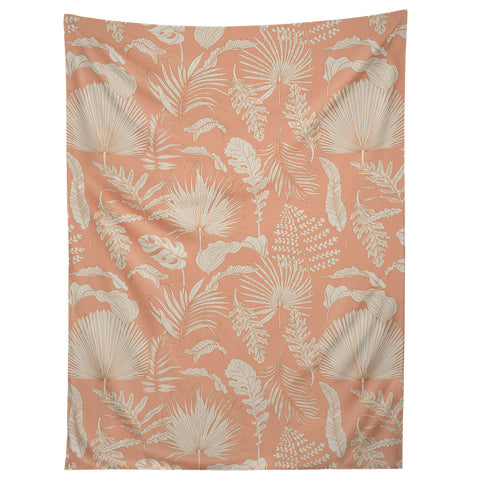 Iveta Abolina Palm Leaves Beige Coral Tapestry
