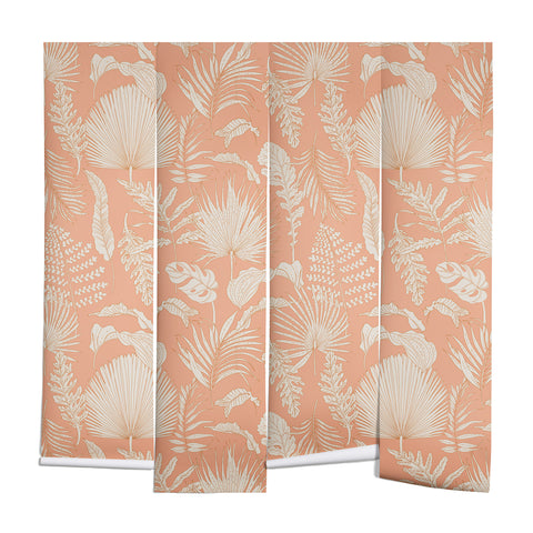 Iveta Abolina Palm Leaves Beige Coral Wall Mural