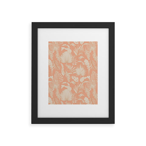Iveta Abolina Palm Leaves Beige Coral Framed Art Print