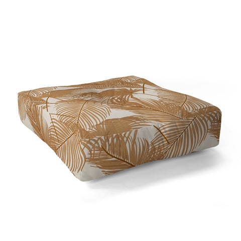 Iveta Abolina Palm Leaves Beige Floor Pillow Square