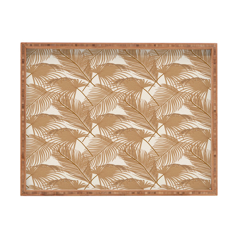 Iveta Abolina Palm Leaves Beige Rectangular Tray