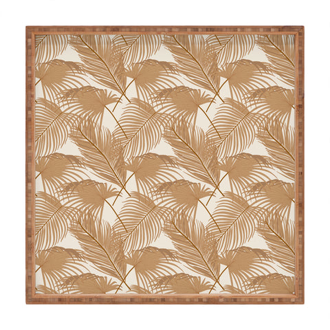 Iveta Abolina Palm Leaves Beige Square Tray