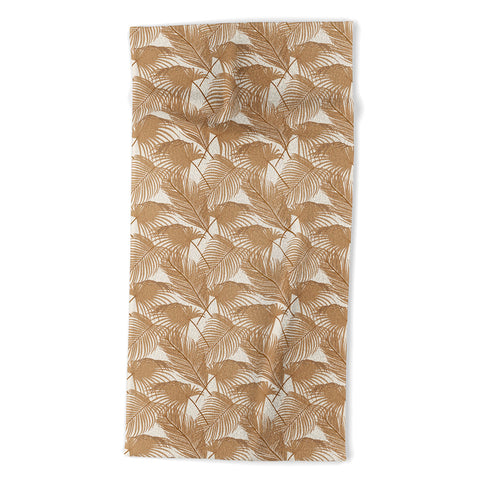 Iveta Abolina Palm Leaves Beige Beach Towel