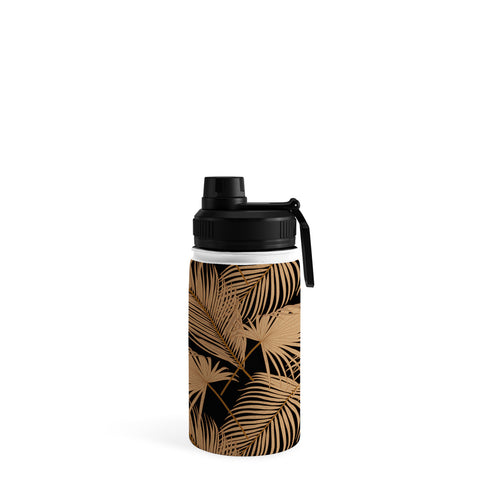 Iveta Abolina Palm Leaves Black Water Bottle