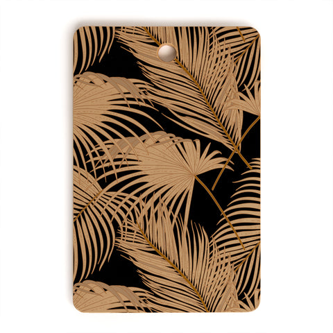 Iveta Abolina Palm Leaves Black Cutting Board Rectangle