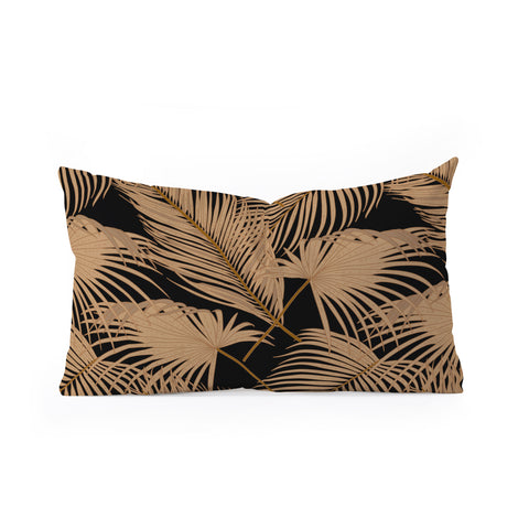 Iveta Abolina Palm Leaves Black Oblong Throw Pillow