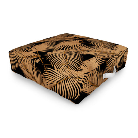 Iveta Abolina Palm Leaves Black Outdoor Floor Cushion