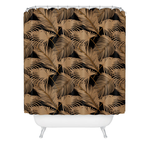 Iveta Abolina Palm Leaves Black Shower Curtain