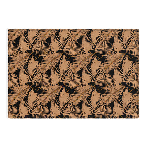 Iveta Abolina Palm Leaves Black Outdoor Rug