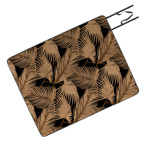Iveta Abolina Palm Leaves Black Picnic Blanket