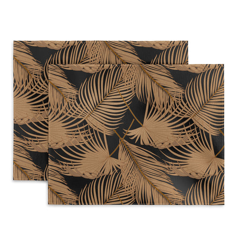Iveta Abolina Palm Leaves Black Placemat