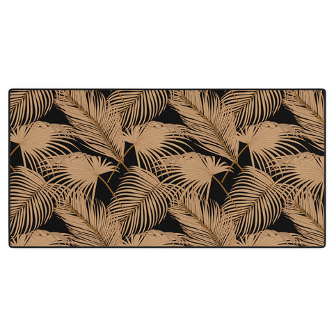 Iveta Abolina Palm Leaves Black Desk Mat