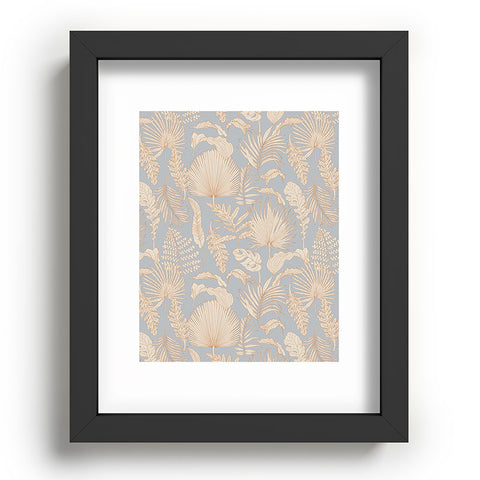 Iveta Abolina Palm Leaves Blue Recessed Framing Rectangle