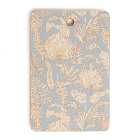 Iveta Abolina Palm Leaves Blue Cutting Board Rectangle