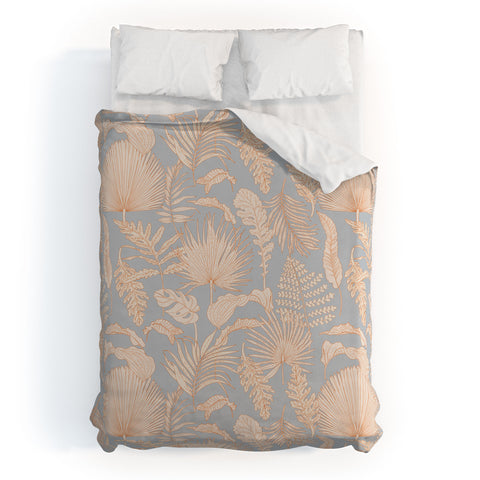Iveta Abolina Palm Leaves Blue Duvet Cover