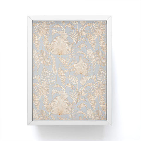 Iveta Abolina Palm Leaves Blue Framed Mini Art Print