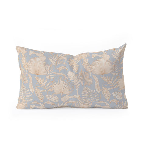Iveta Abolina Palm Leaves Blue Oblong Throw Pillow