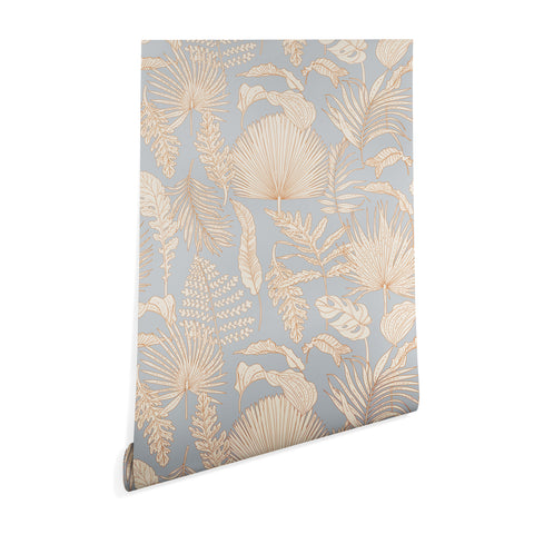 Iveta Abolina Palm Leaves Blue Wallpaper
