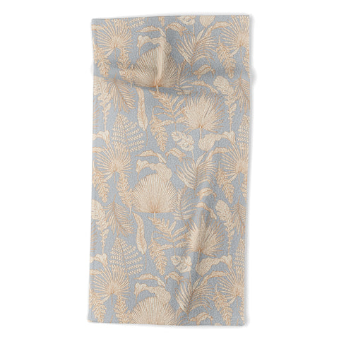 Iveta Abolina Palm Leaves Blue Beach Towel