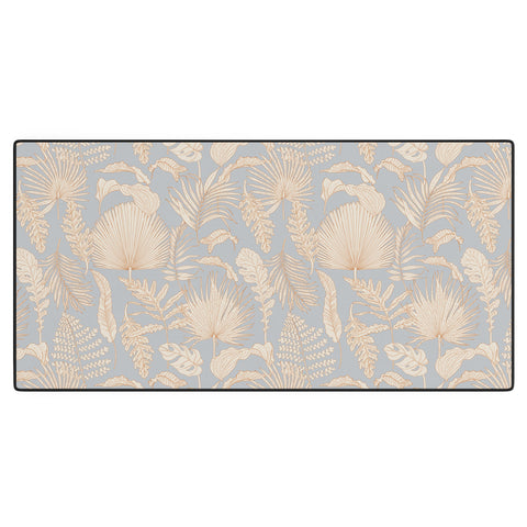 Iveta Abolina Palm Leaves Blue Desk Mat