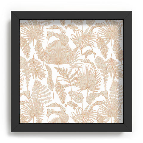 Iveta Abolina Palm Leaves Cream White Recessed Framing Square
