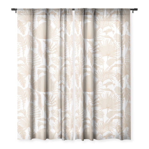Iveta Abolina Palm Leaves Cream White Sheer Non Repeat