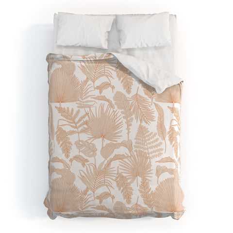 Iveta Abolina Palm Leaves Cream White Duvet Cover
