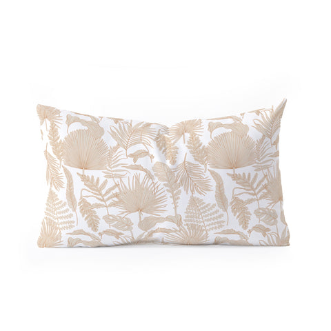Iveta Abolina Palm Leaves Cream White Oblong Throw Pillow