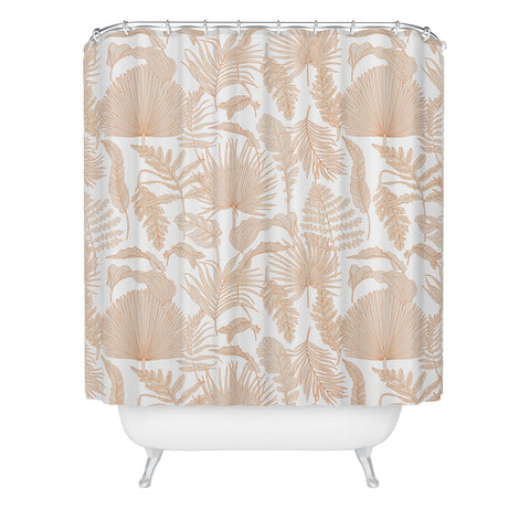 Iveta Abolina Palm Leaves Cream White Shower Curtain