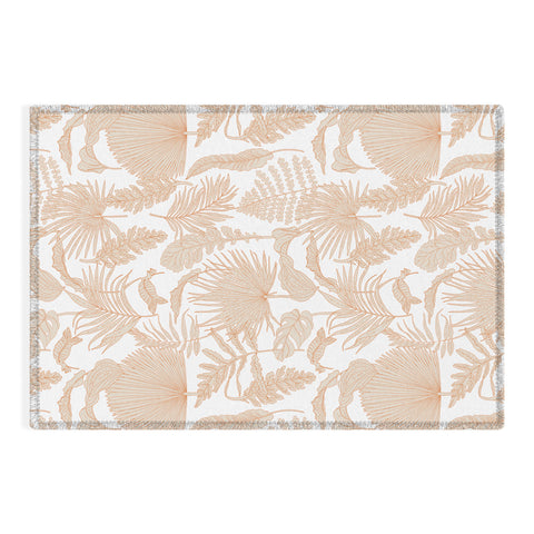 Iveta Abolina Palm Leaves Cream White Outdoor Rug